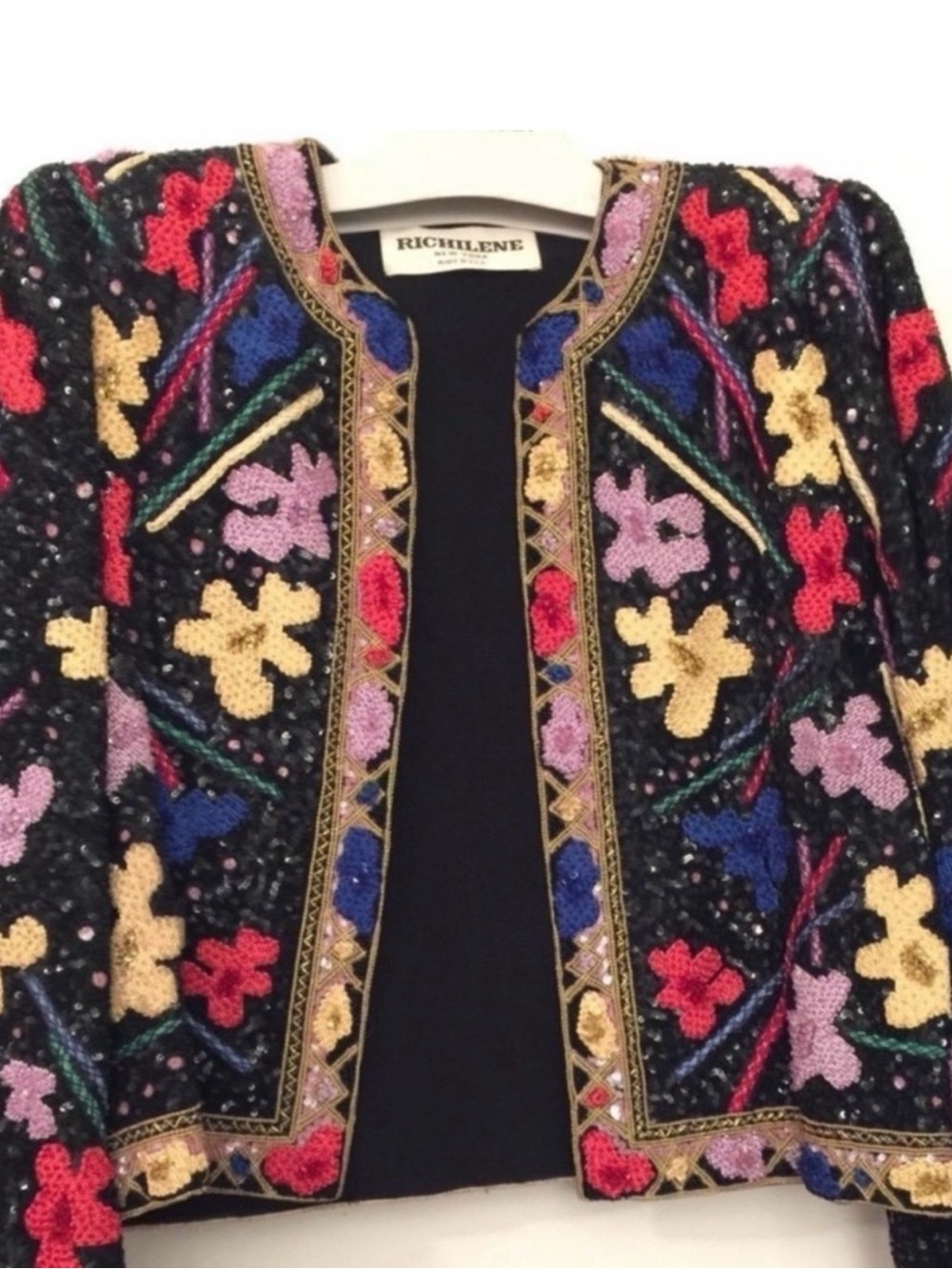 Vintage Richeline Sequined & Beaded Bolaro Jacket - Picture 1 of 7